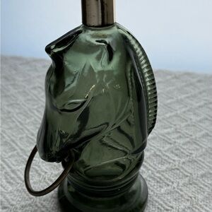 Avon Green Horse Head Equestrian Glass Wild Country Aftershave Empty Bottle